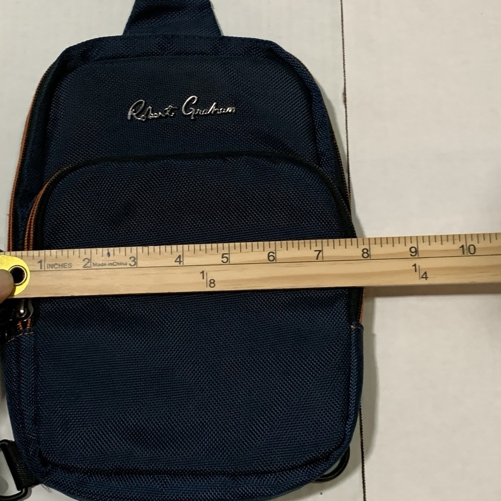 Robert Graham Randal Sling Bag Crossbody Messenger – Navy Blue Designer - Picture 9 of 10
